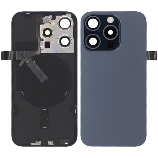 iPhone 15 Pro Takalasi, täydellinen OEM - Titaaninharmaa