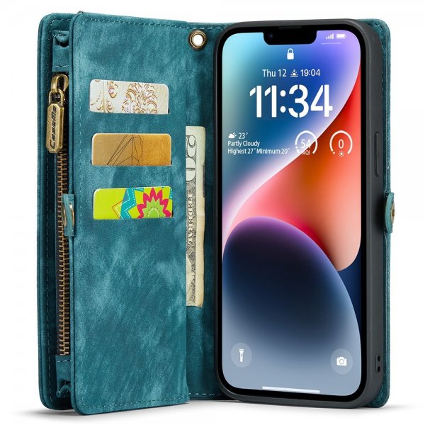 CaseMe iPhone 15 Pro -kotelo 008 Series, irrotettava kuori, petrolinsininen