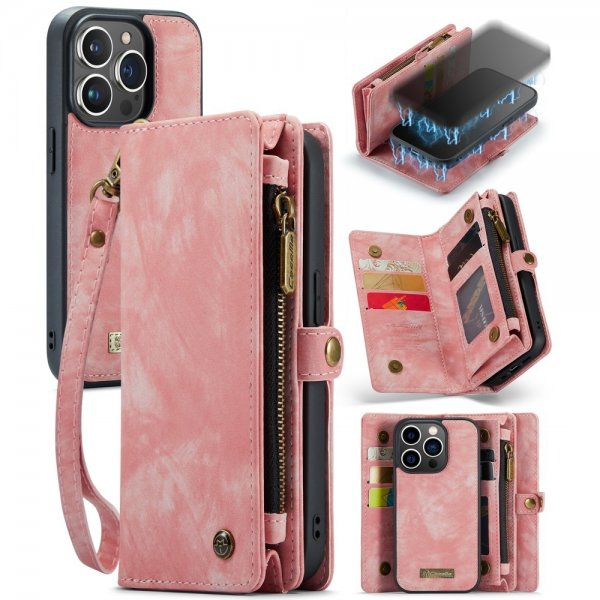 CaseMe iPhone 15 Pro Kotelo 008 Series Irrotettava Kuori Ruusunpunainen