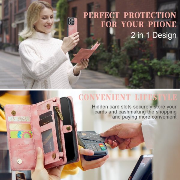 CaseMe iPhone 15 Pro Kotelo 008 Series Irrotettava Kuori Ruusunpunainen