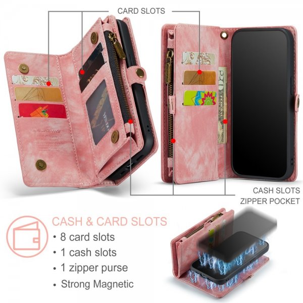 CaseMe iPhone 15 Pro Kotelo 008 Series Irrotettava Kuori Ruusunpunainen