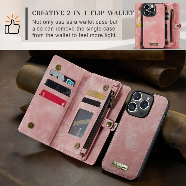 CaseMe iPhone 15 Pro Kotelo 008 Series Irrotettava Kuori Ruusunpunainen