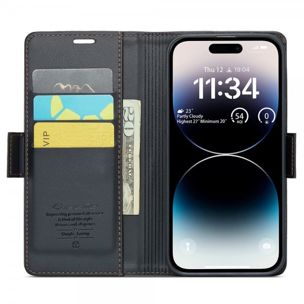 CaseMe iPhone 15 Pro -suojakuori 023-sarja musta