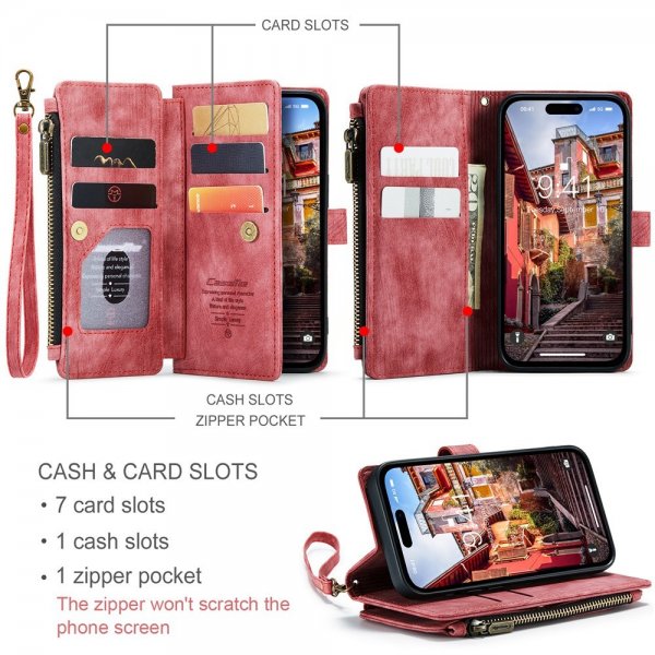 CaseMe iPhone 15 Pro -suojakuori C30 Series Punainen