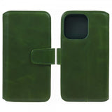 Nordic Covers iPhone 15 Pro Kotelo Essential Leather Juniper Green
