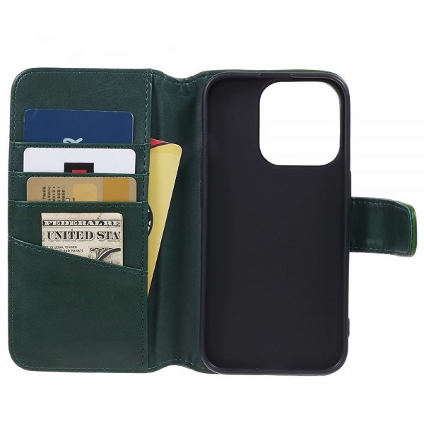 Nordic Covers iPhone 15 Pro Kotelo Essential Leather Juniper Green