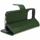 Nordic Covers iPhone 15 Pro Kotelo Essential Leather Juniper Green
