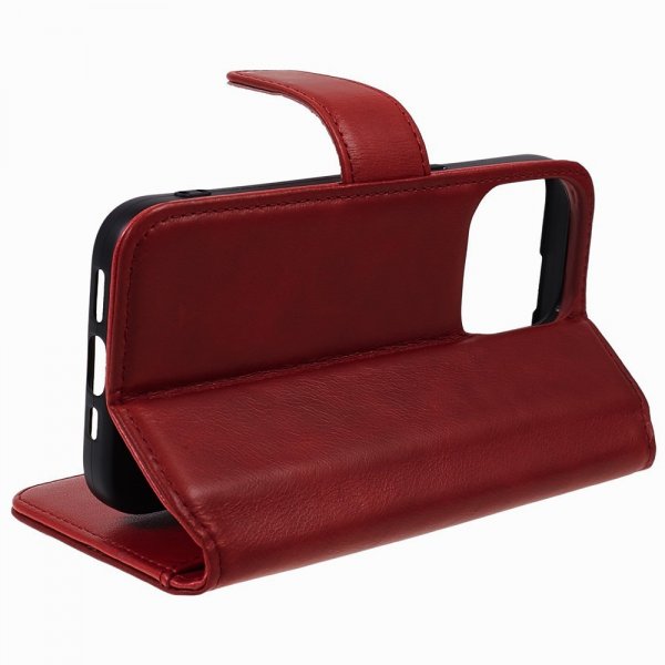 Nordic Covers iPhone 15 Pro -suojakuori Essential Leather Poppy Red