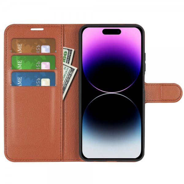 iPhone 15 Pro Litsi Ruskea Kotelo