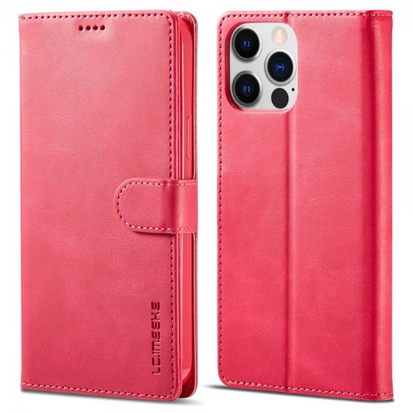 Lc.Imeeke iPhone 15 Pro -suojakuori korttipaikalla ja jalustatoiminnolla magenta