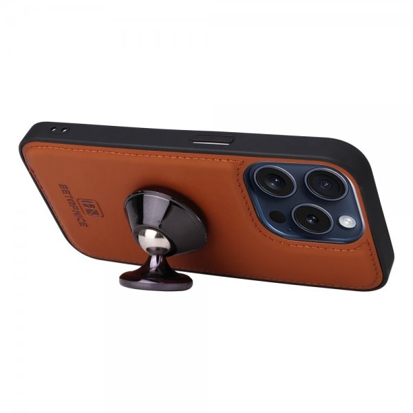 Betopnice iPhone 15 Pro -kotelo irrotettavalla kuorella 005 Ruskea