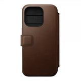 Nomad iPhone 15 Pro -kotelo Modern Leather Folio, ruskea