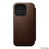 Nomad iPhone 15 Pro -kotelo Modern Leather Folio, ruskea