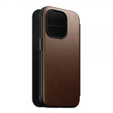 Nomad iPhone 15 Pro -kotelo Modern Leather Folio, ruskea
