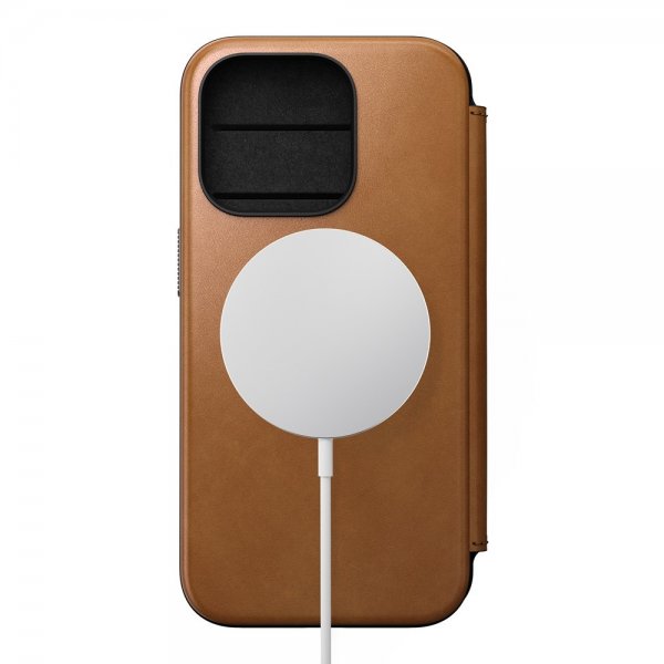 Nomad iPhone 15 Pro -kotelo Modern Leather Folio English Tan
