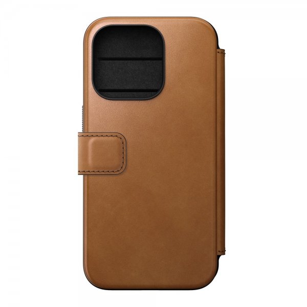 Nomad iPhone 15 Pro -kotelo Modern Leather Folio English Tan