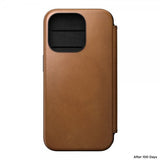 Nomad iPhone 15 Pro -kotelo Modern Leather Folio English Tan