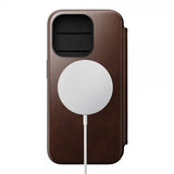 Nomad iPhone 15 Pro -kotelo, Modern Leather Folio, Horween Rustic Brown