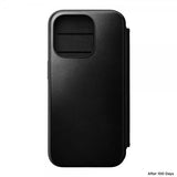 Nomad iPhone 15 Pro -suojakuori Modern Leather Folio Horween Musta