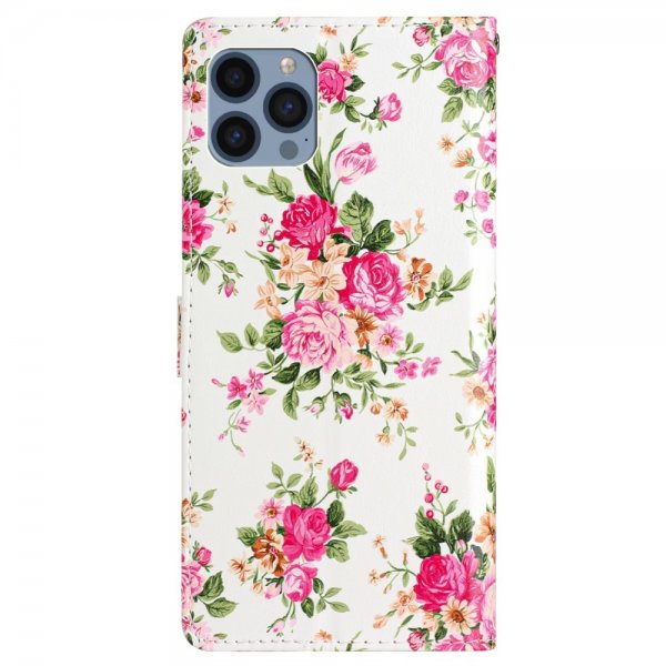 iPhone 15 Pro Kotelo Punaiset Kukat -kuviolla