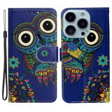 iPhone 15 Pro Kotelo Pöllö Mandala -aiheella