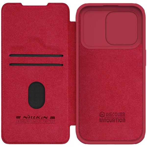 Nillkin iPhone 15 Pro -suojakuori Qin Pro -sarja Punainen