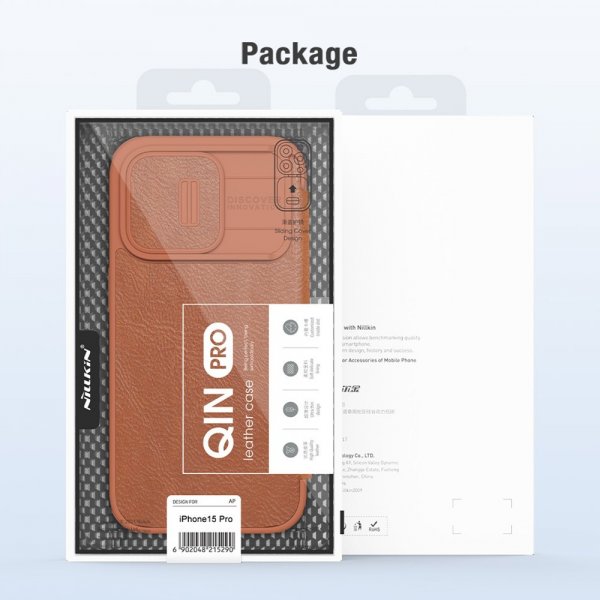 Nillkin iPhone 15 Pro -suojakuori Qin Pro -sarja Punainen