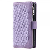 iPhone 15 Pro Kotelo Ruutukuvio Vetoketju Violetti