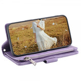 iPhone 15 Pro Kotelo Ruutukuvio Vetoketju Violetti