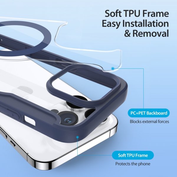 Dux Ducis iPhone 15 Pro -kotelo, Skin X Pro Series MagSafe, sininen
