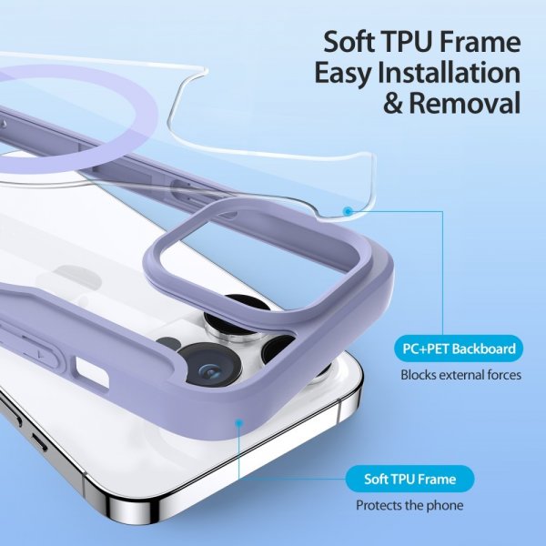 Dux Ducis iPhone 15 Pro -kotelo, Skin X Pro Series MagSafe, violetti