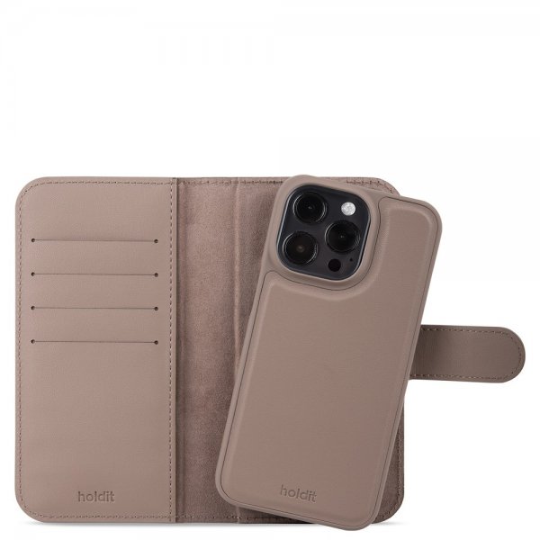 holdit iPhone 15 Pro -lompakkokotelo Magnet Plus Mocha Brown