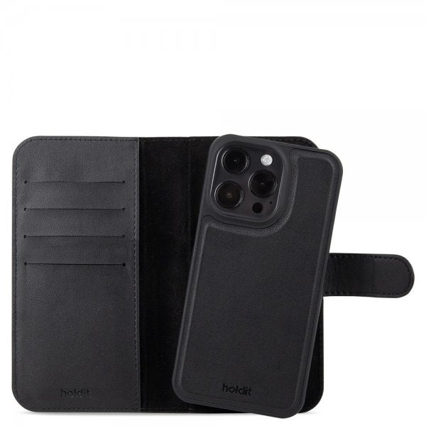 holdit iPhone 15 Pro Kotelo Wallet Case Magnet Plus Musta