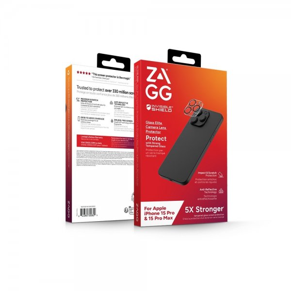 ZAGG InvisibleShield iPhone 15 Pro/iPhone 15 Pro Max kamerans lasisuoja Glass Elite Camera Protector