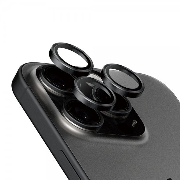 PanzerGlass iPhone 15 Pro/iPhone 15 Pro Max kamerans linssisuoja Hoops Black Titanium