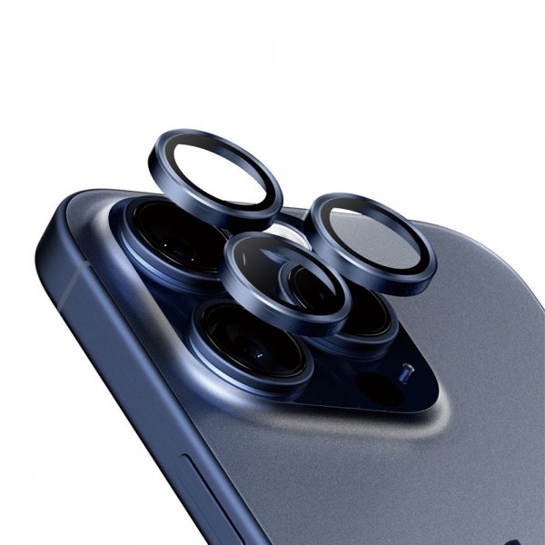 PanzerGlass iPhone 15 Pro/iPhone 15 Pro Max Kameran suoja Hoops Blue Titanium
