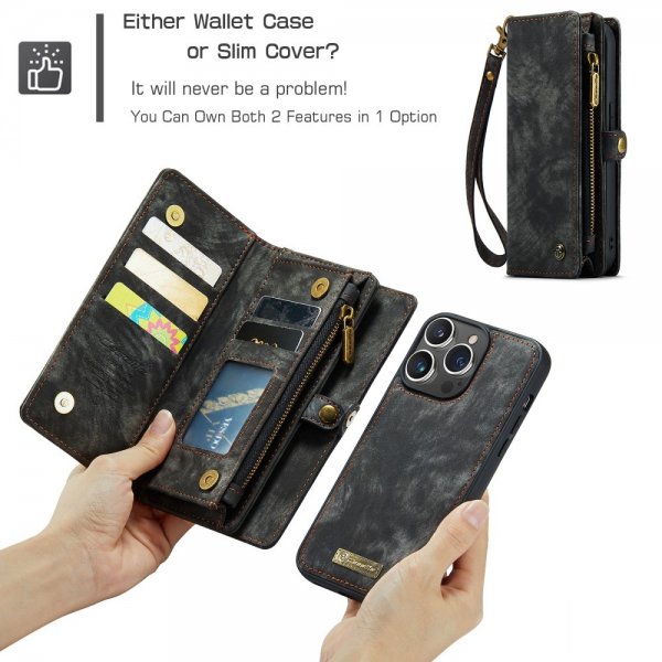 CaseMe iPhone 15 Pro Max Suojakotelo 008 Series Irrotettava Kuori Musta