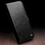 Qialino iPhone 15 Pro Max Aito Nahkakotelo Musta