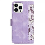 iPhone 15 Pro Max -kuoret kukkakuviolla, violetti
