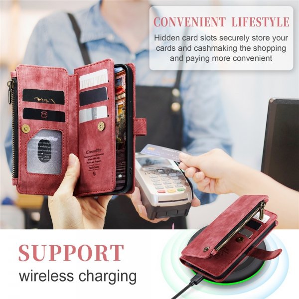 CaseMe iPhone 15 Pro Max -suojakotelo, C30 Series, punainen