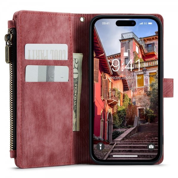 CaseMe iPhone 15 Pro Max -suojakotelo, C30 Series, punainen
