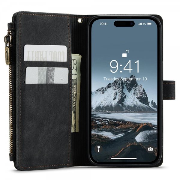 CaseMe iPhone 15 Pro Max -kotelo, C30-sarja, musta