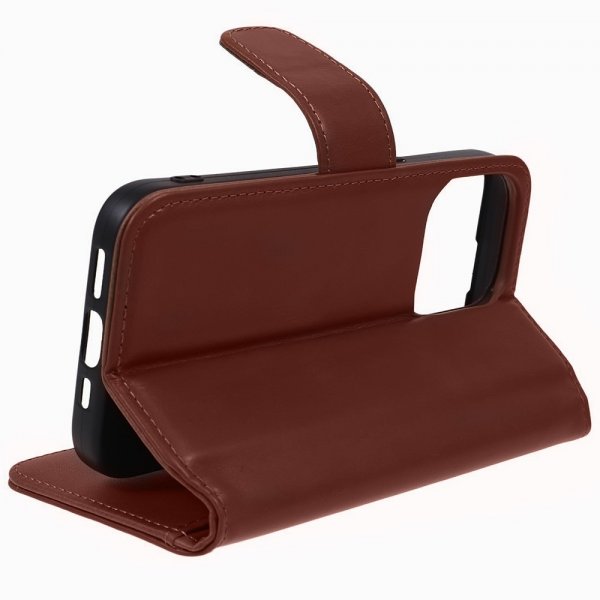 Nordic Covers iPhone 15 Pro Max -kotelo, Essential Leather, Maple Brown