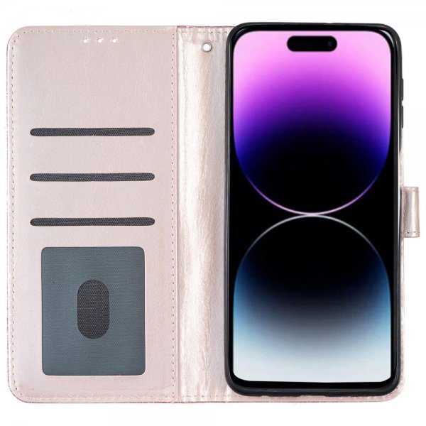 iPhone 15 Pro Max -kotelo, kimalteleva ruusukulta