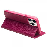 Qialino iPhone 15 Pro Max -kotelo, krokotiilikuvio, pinkki