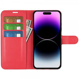 iPhone 15 Pro Max Litchi-nahkakotelo Punainen