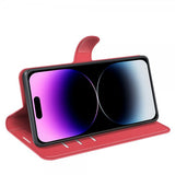 iPhone 15 Pro Max Litchi-nahkakotelo Punainen
