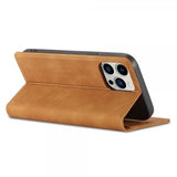 Lc.Imeeke iPhone 15 Pro Max Korttilompakkokotelo Flip Ruskea