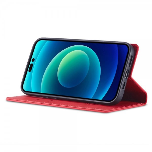 Lc.Imeeke iPhone 15 Pro Max -kotelo korttipaikalla, punainen