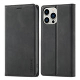 Lc.Imeeke iPhone 15 Pro Max -kotelo korttipaikalla, läppämallinen, musta
